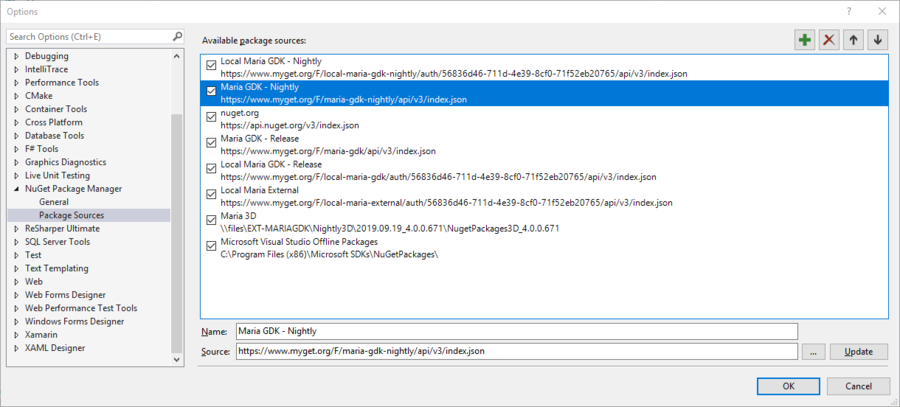 Maria GDK NuGet Package Sources